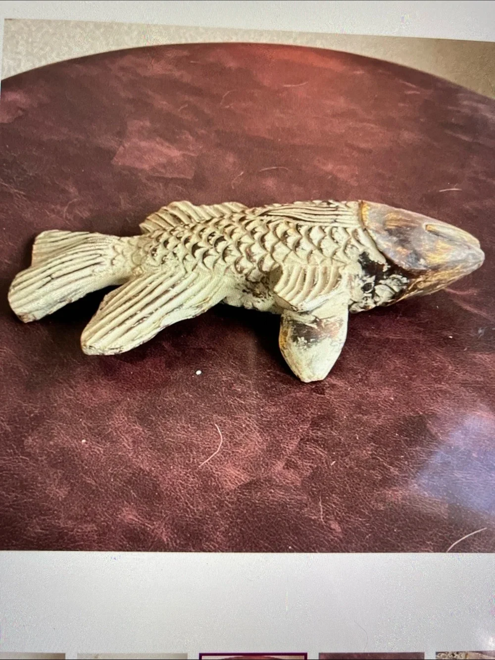 Decorative Ceramic Fish Figurine - wood